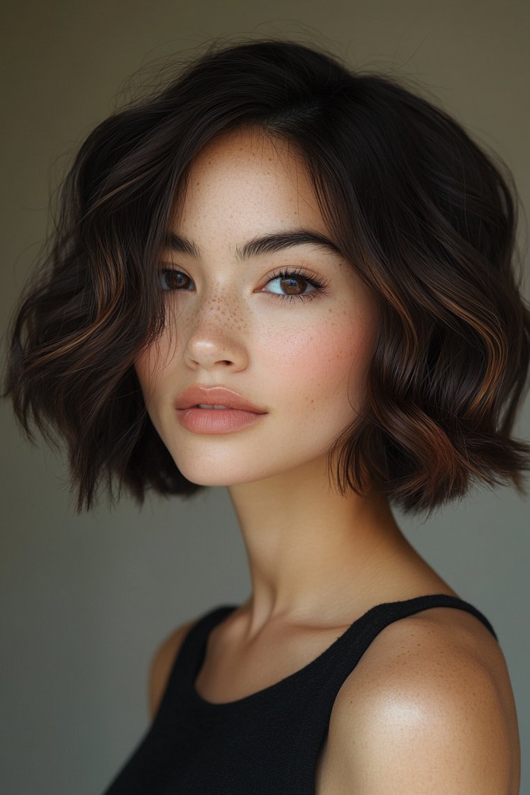 Dark Chocolate Balayage With Caramel Highlights