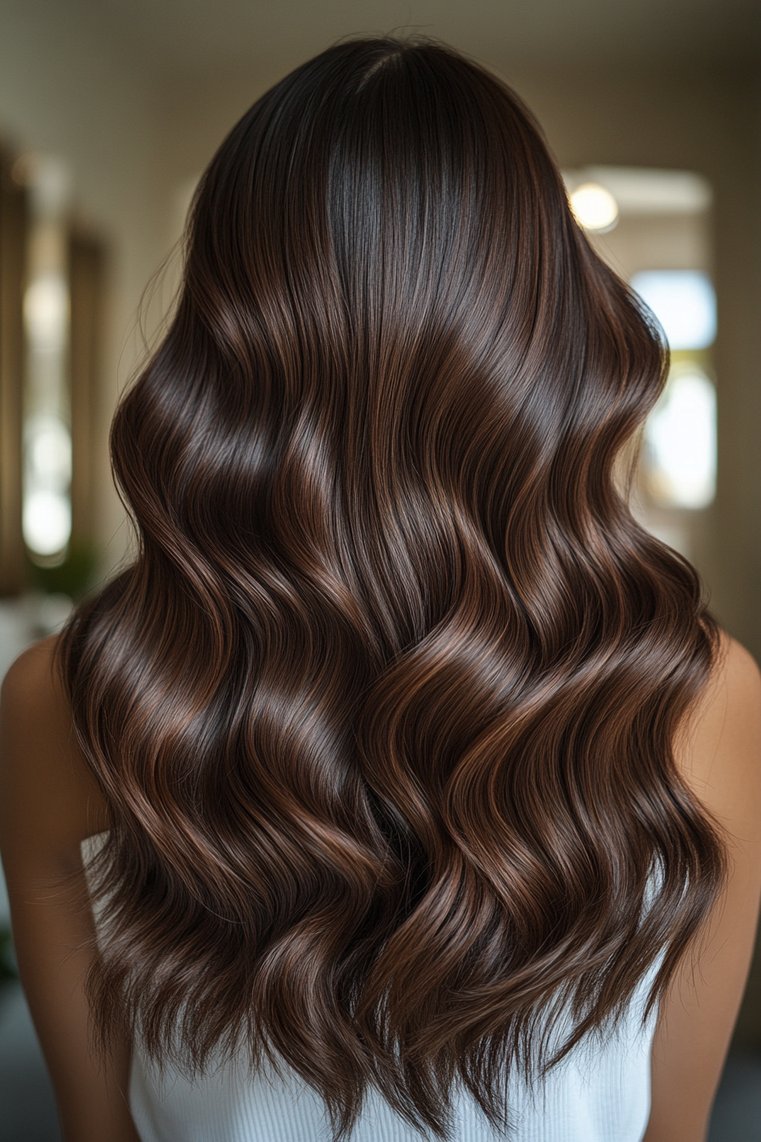 Dark Chocolate Balayage With Light Tips