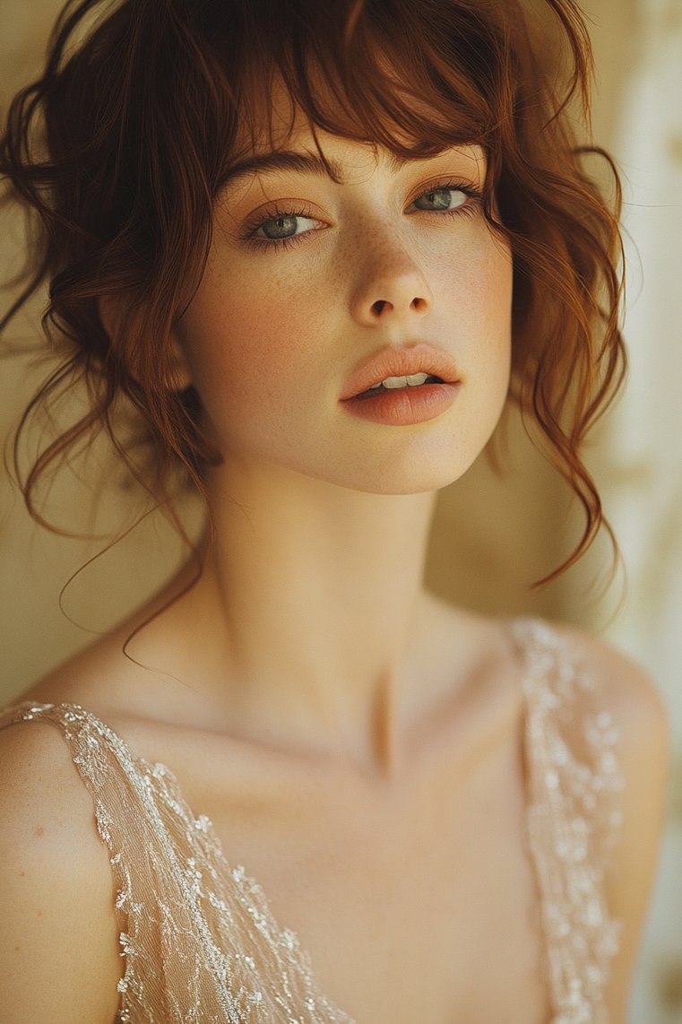 Deep Side Part With Loose Curls