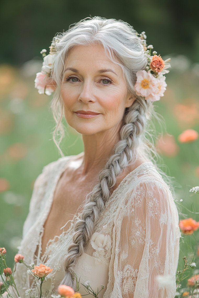 Double Braids With Loose Hair