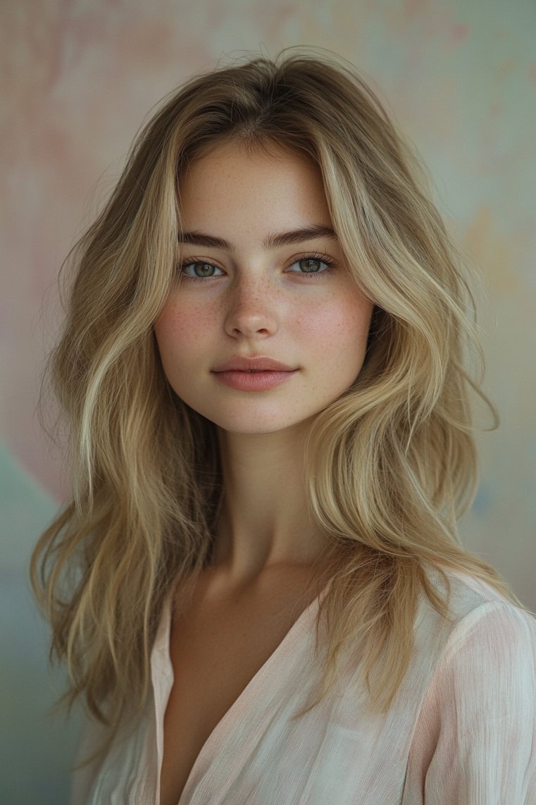 Dusty Rose Blonde Highlights for Warm Skin