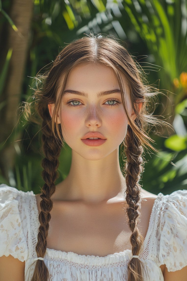 Dutch Braid Pigtails