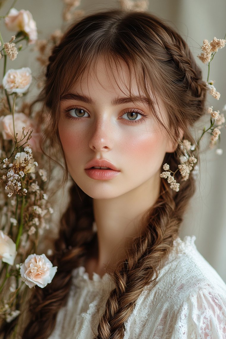 Dutch Braid With Braided Bangs