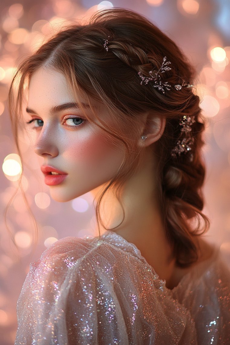 Dutch Braid With Glitter
