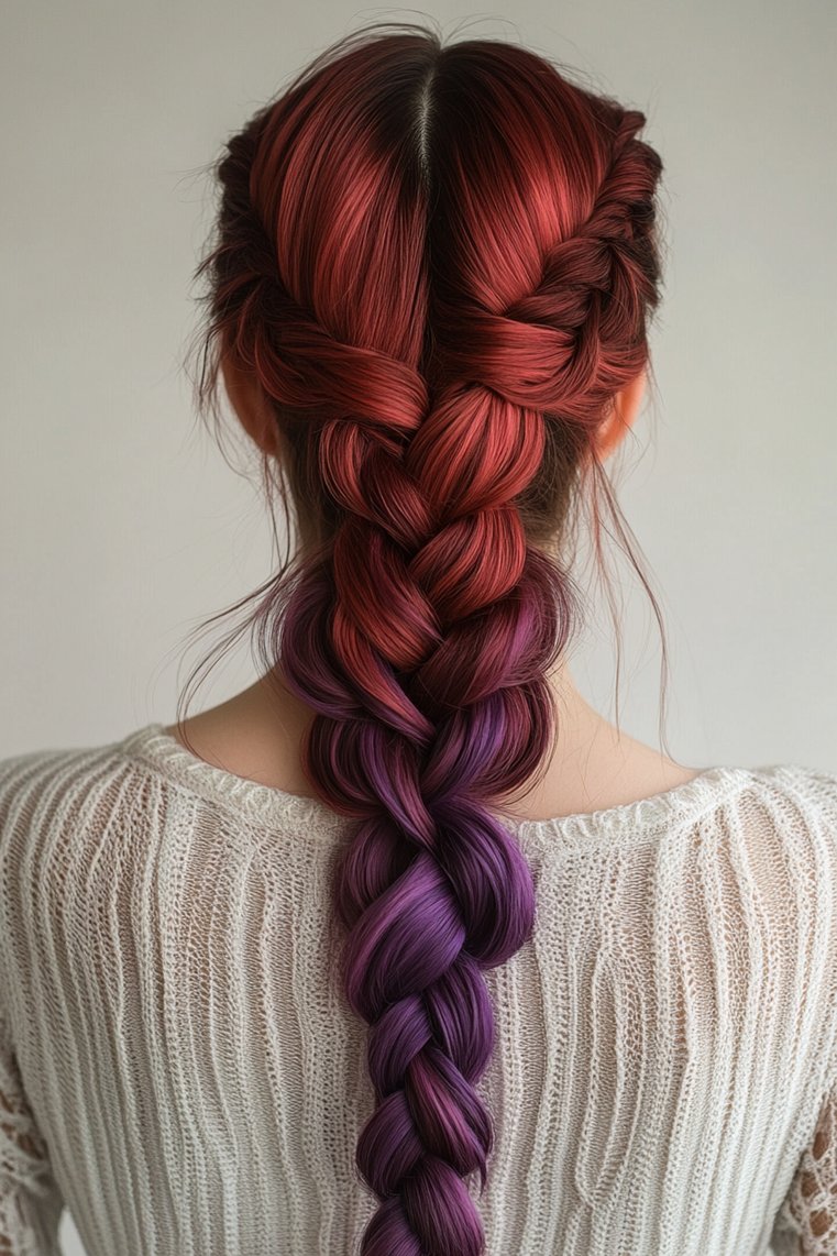 Dutch Braid With Ombre