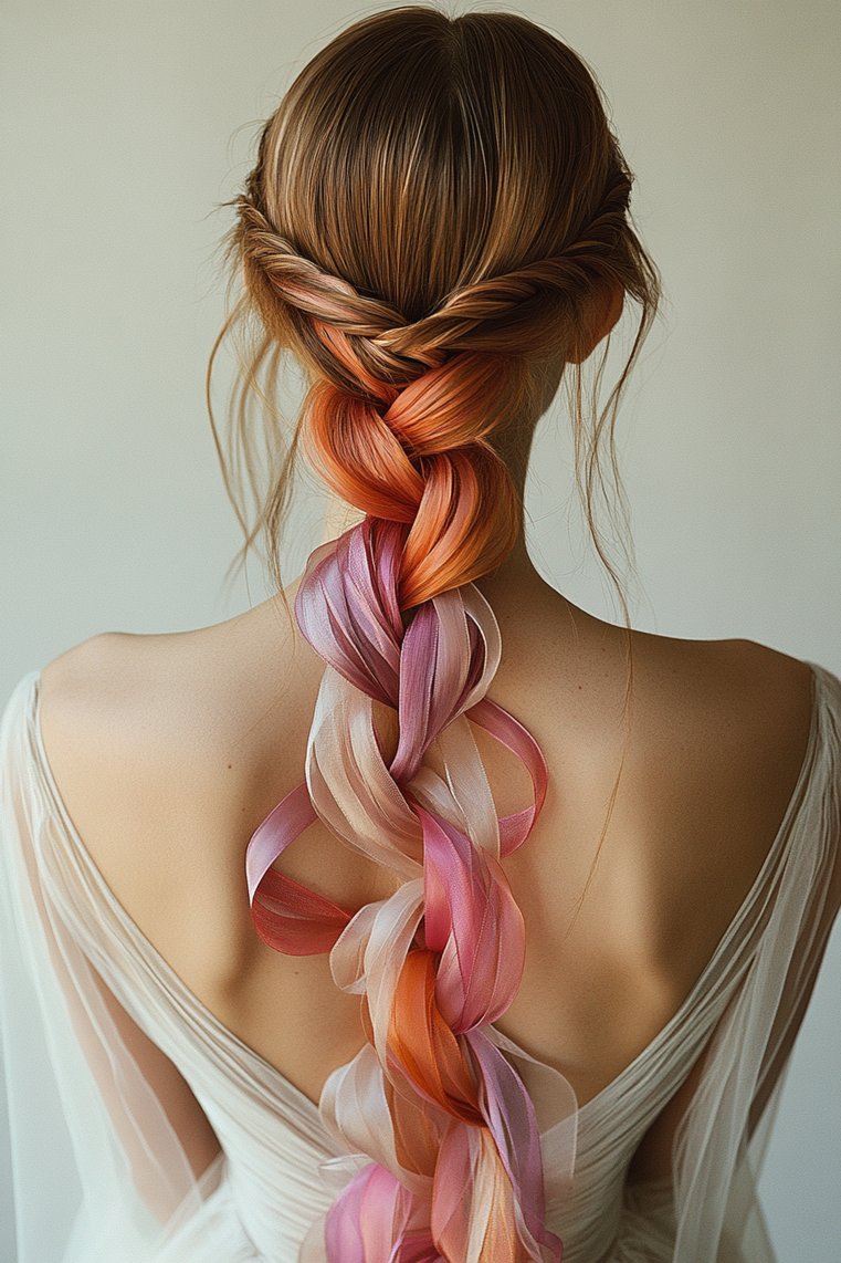 Dutch Braid With Ribbon