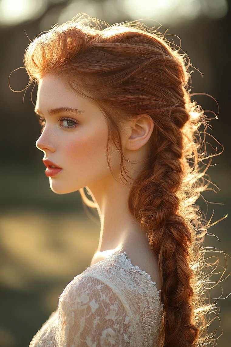 Dutch Braid With Spiral Curls