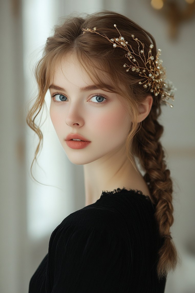 Dutch Braid With Vintage Vibes