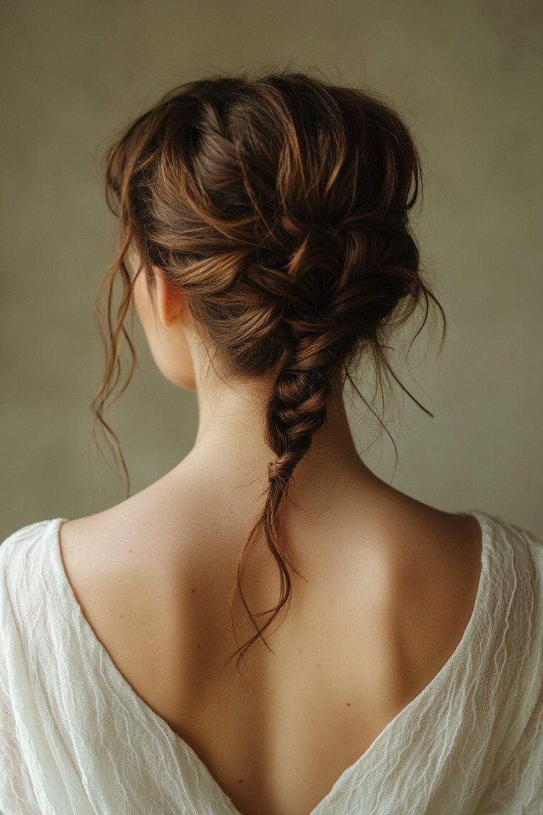 Dutch Braid With a Noodle Bun