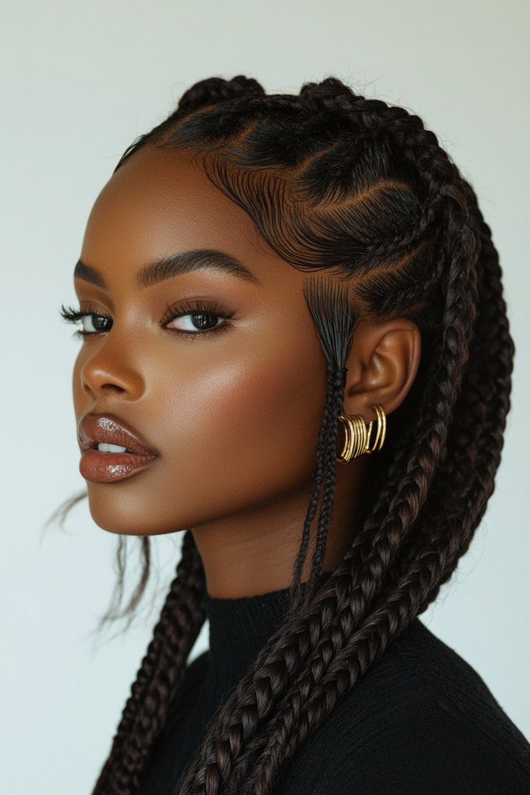 Dutch Braids With Hair Cuffs