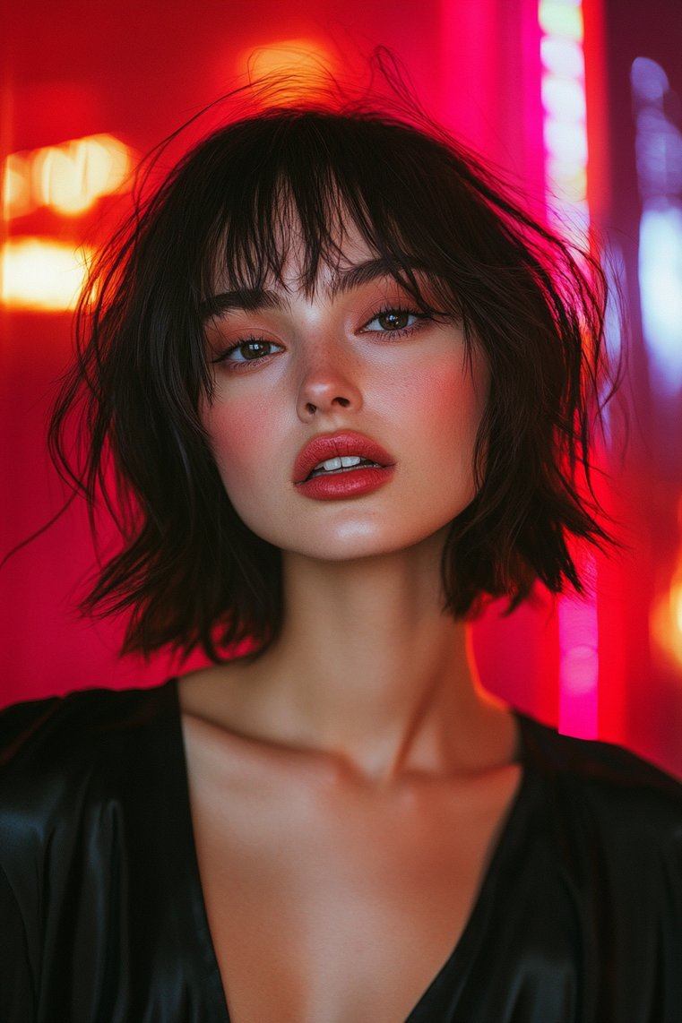 Edgy Feathered Bangs