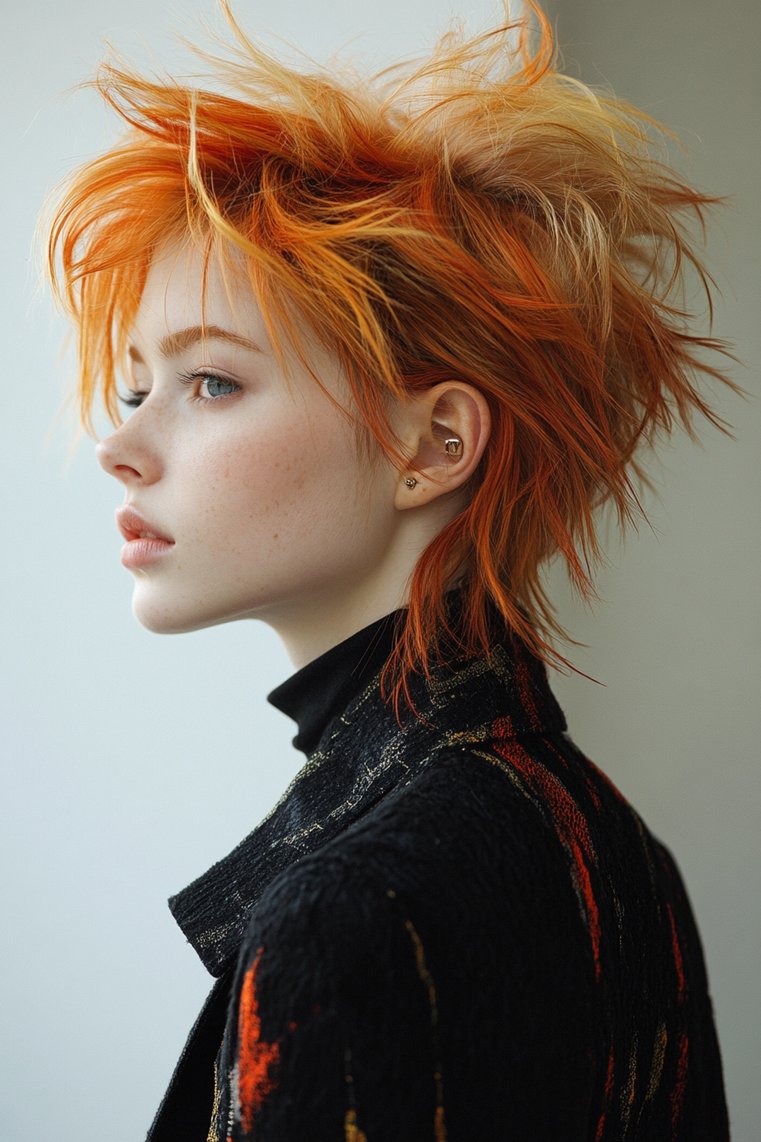 Edgy Layered Pixie With Color