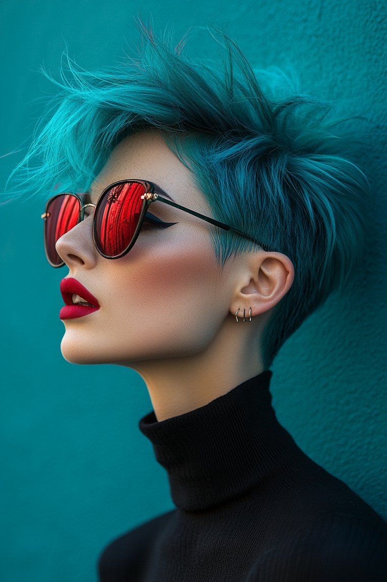 Edgy Mohawk With Color Block