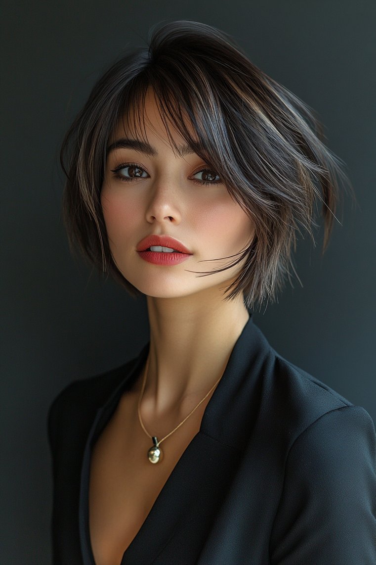 Edgy Razor Cut Chin-Length Bob