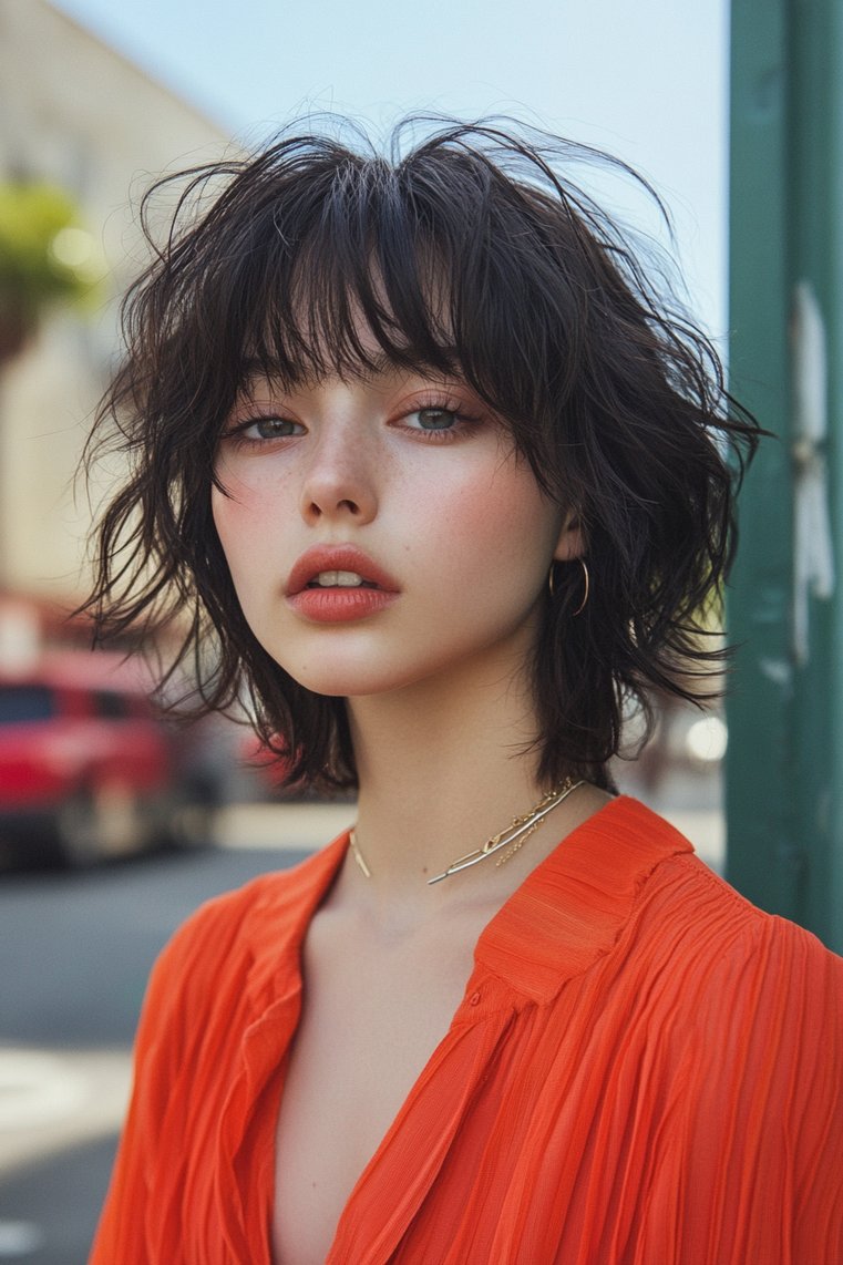 Edgy Shag With Heavy Bangs