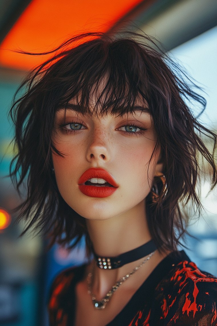 Edgy Shag With Micro Bangs
