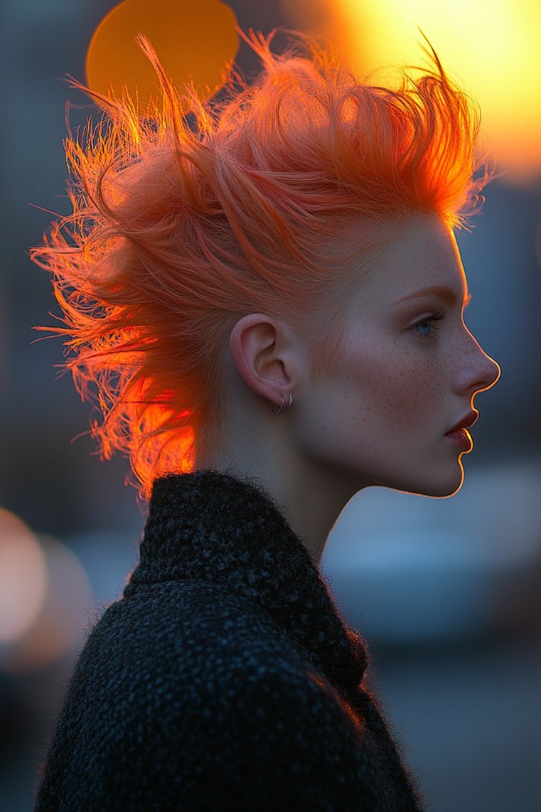 Edgy Strawberry Blonde Mohawk