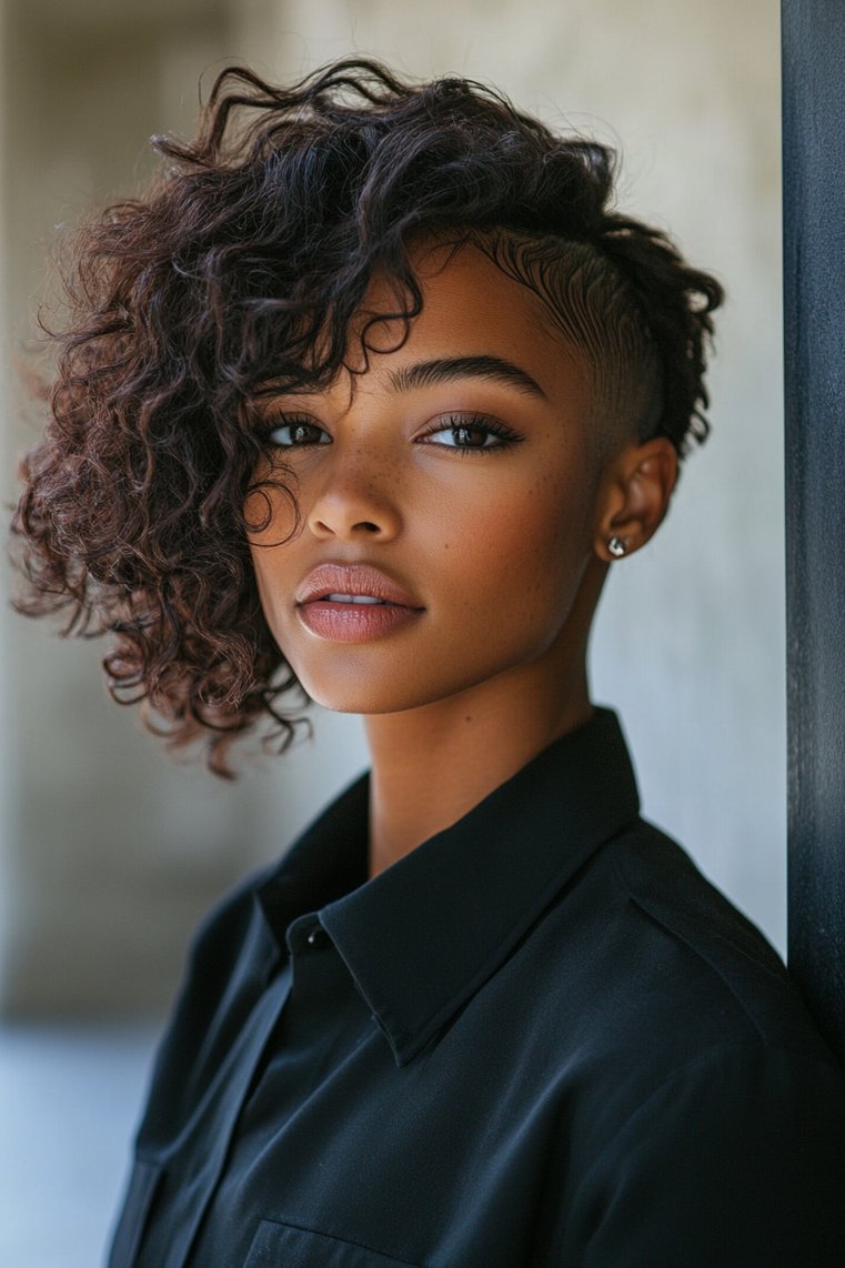 Edgy Undercut With Curls