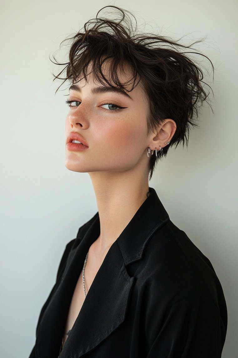 Edgy Undercut With Curtain Bangs