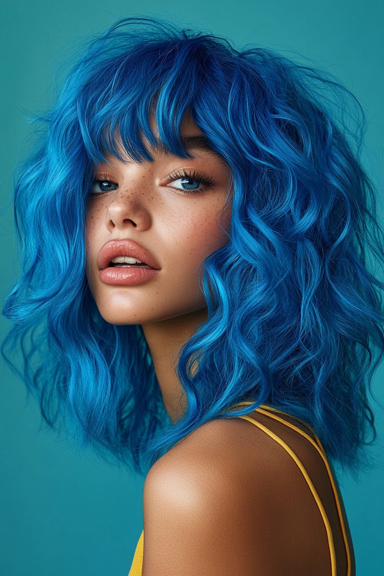Electric Blue Ombre Shag