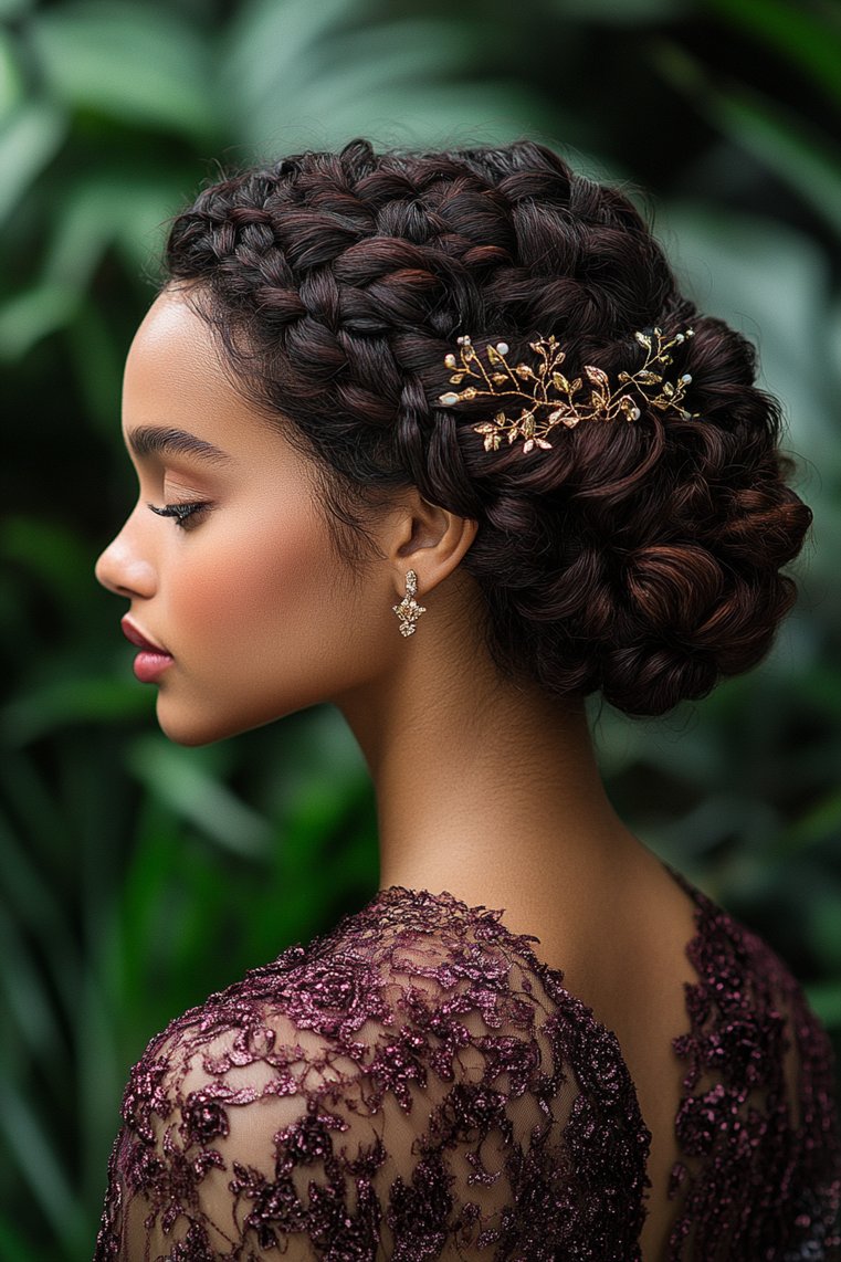 Elegant Burgundy Updo