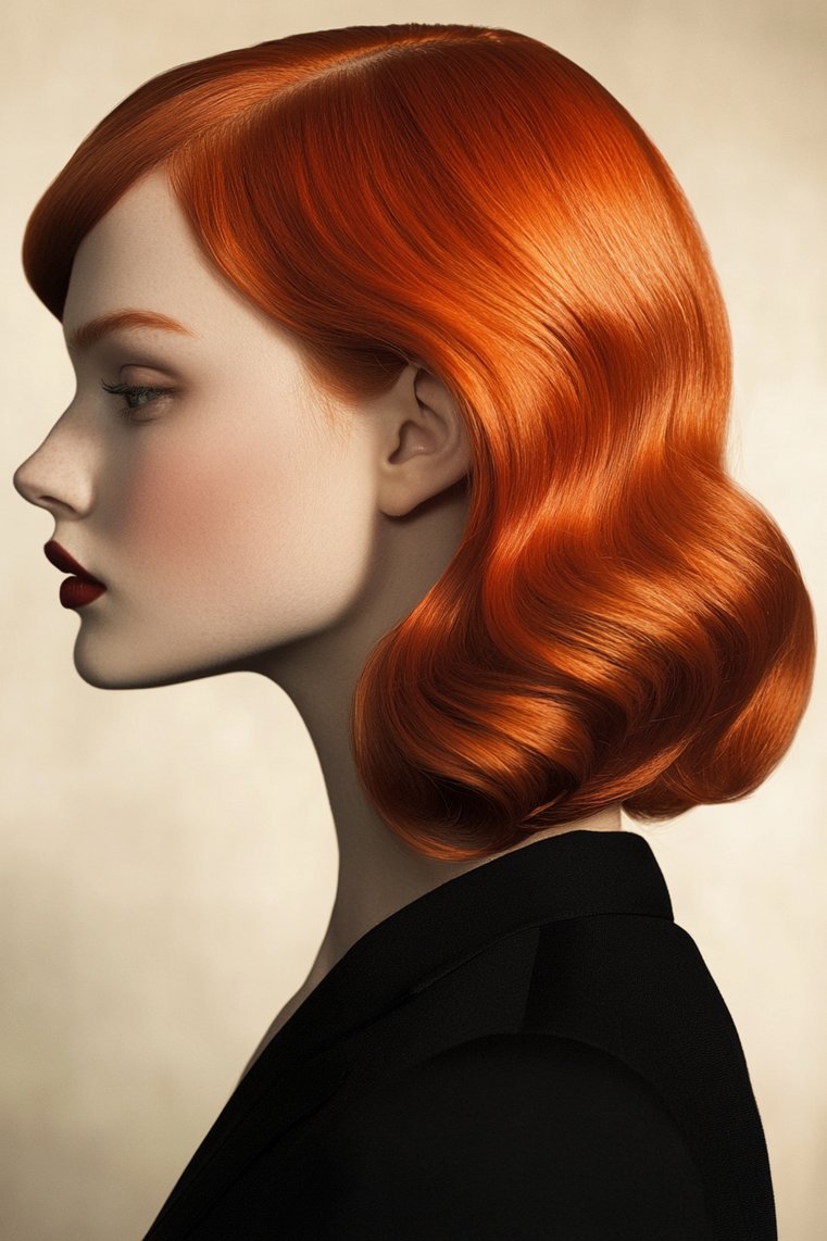 Elegant Red Chin-Length Bob
