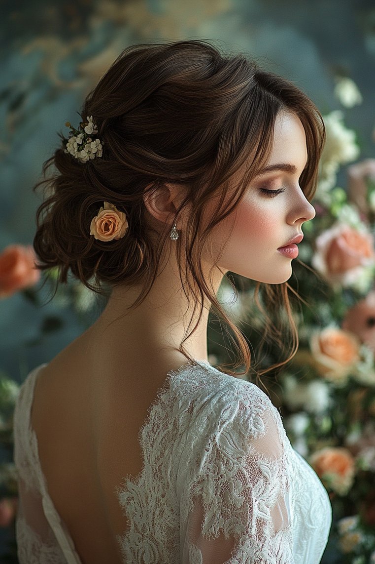 Elegant Updo With Highlights