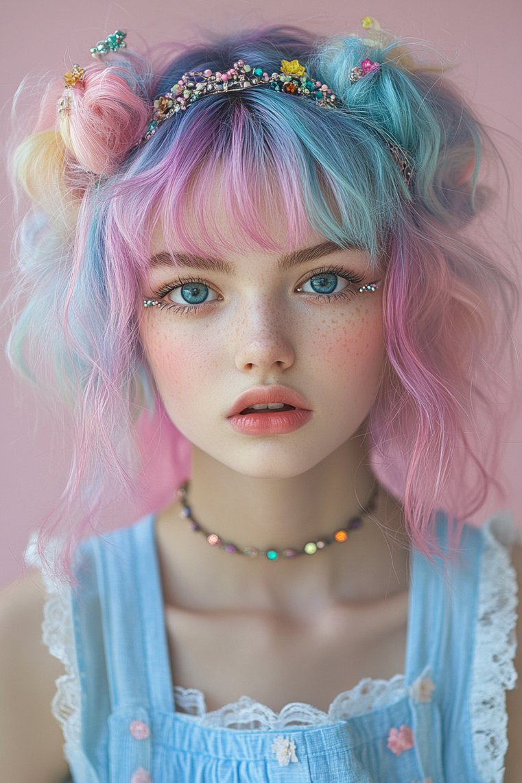 Emo Hair With Hair Accessories
