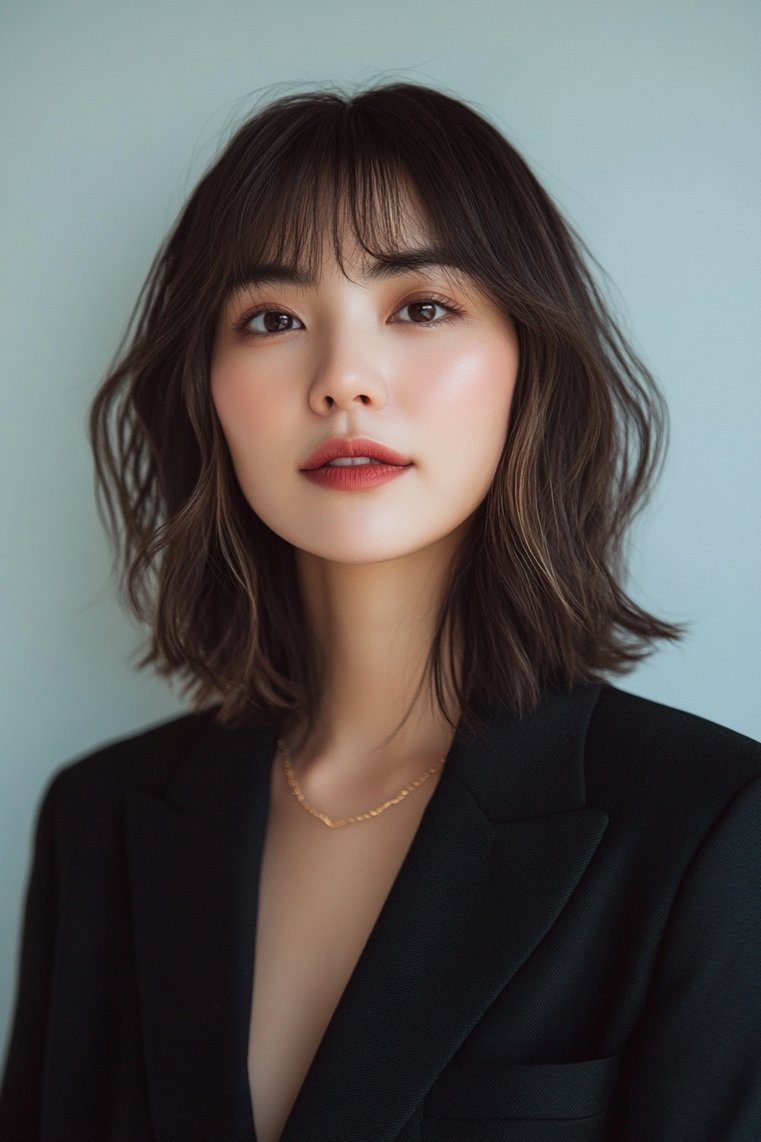 Face-Framing Bangs With Lob