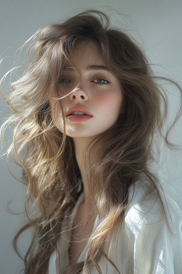 Face-Framing Layers on Long Hair
