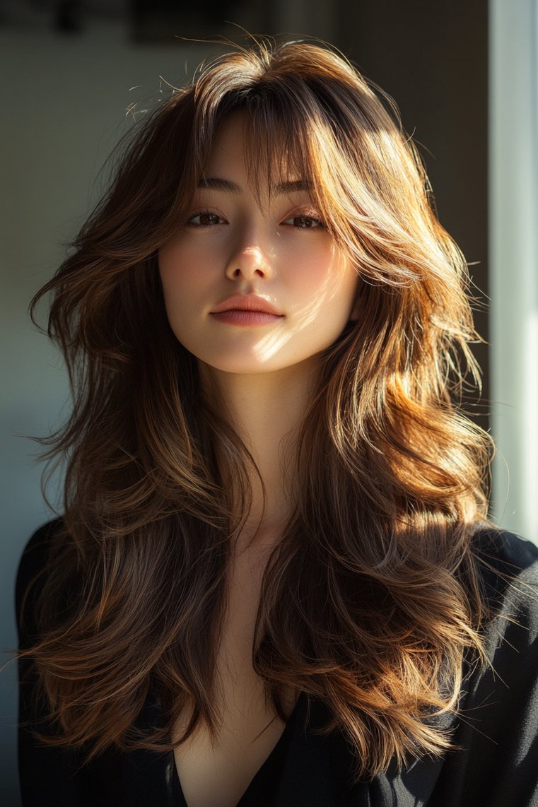 Feathered Bangs With Long Hair