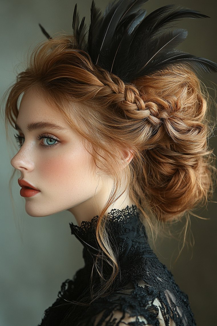 Feathered Hair With Braids