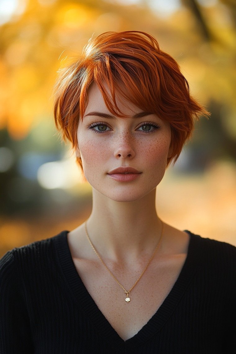 Fiery Red to Copper Ombre