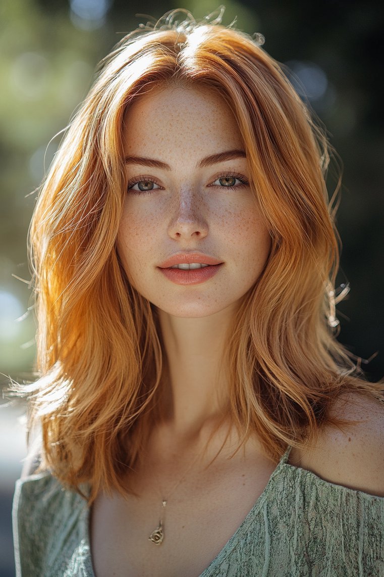 Fiery Strawberry Blonde Lob