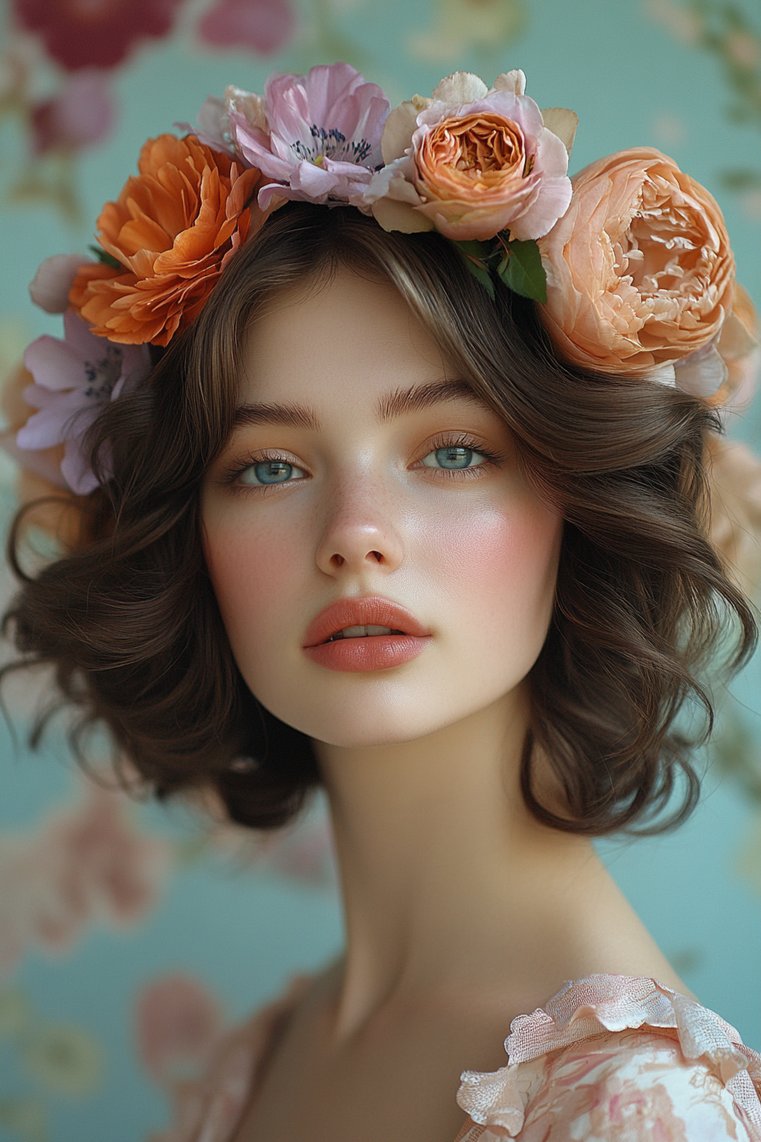 Finger Waves With a Flower Crown