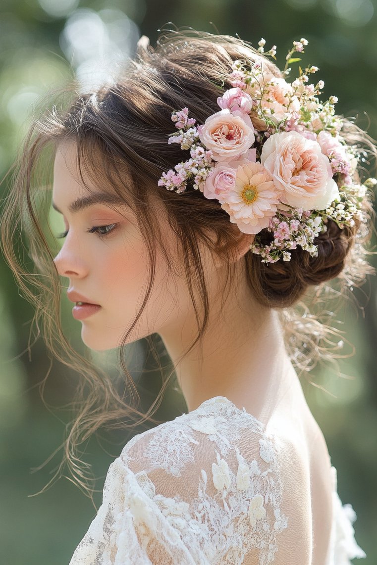 Floral Accented Bun