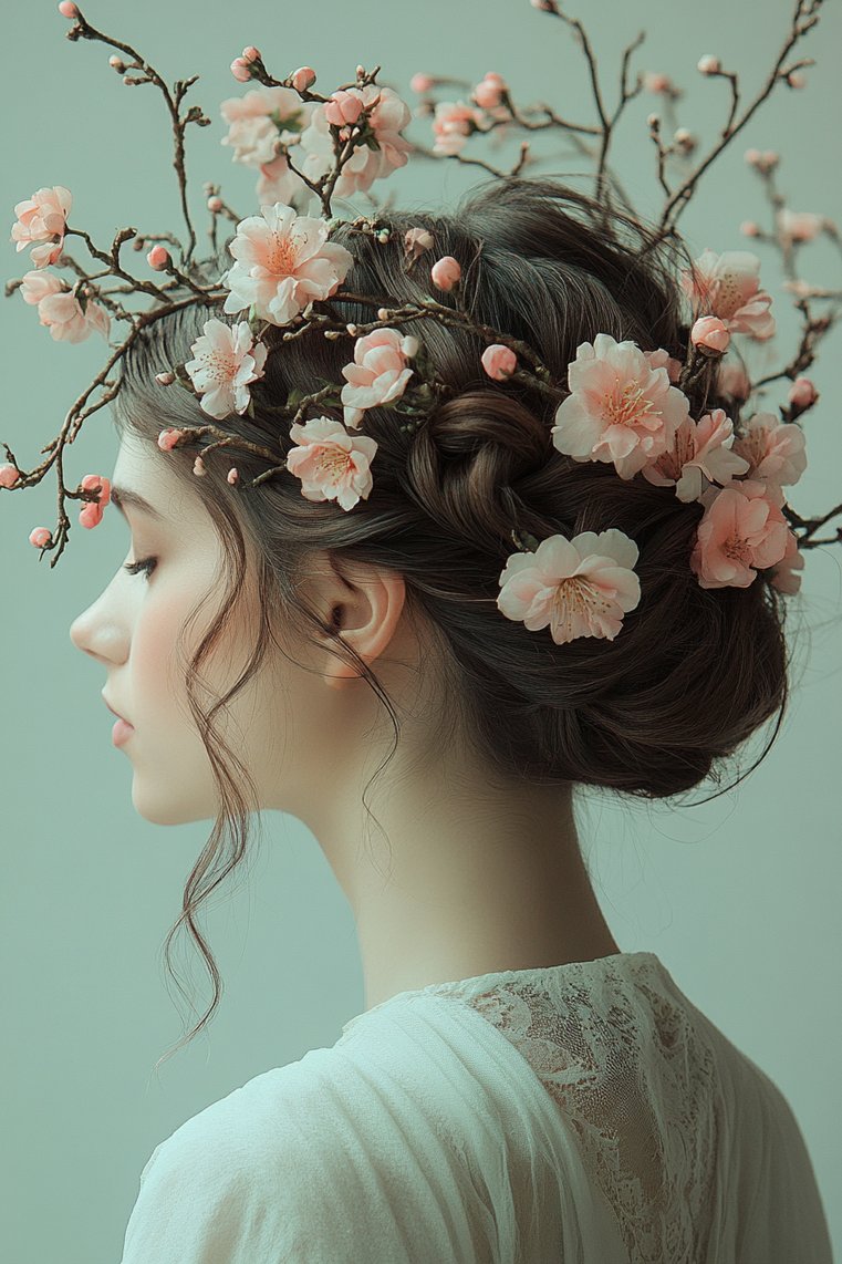 Floral Accented Updo