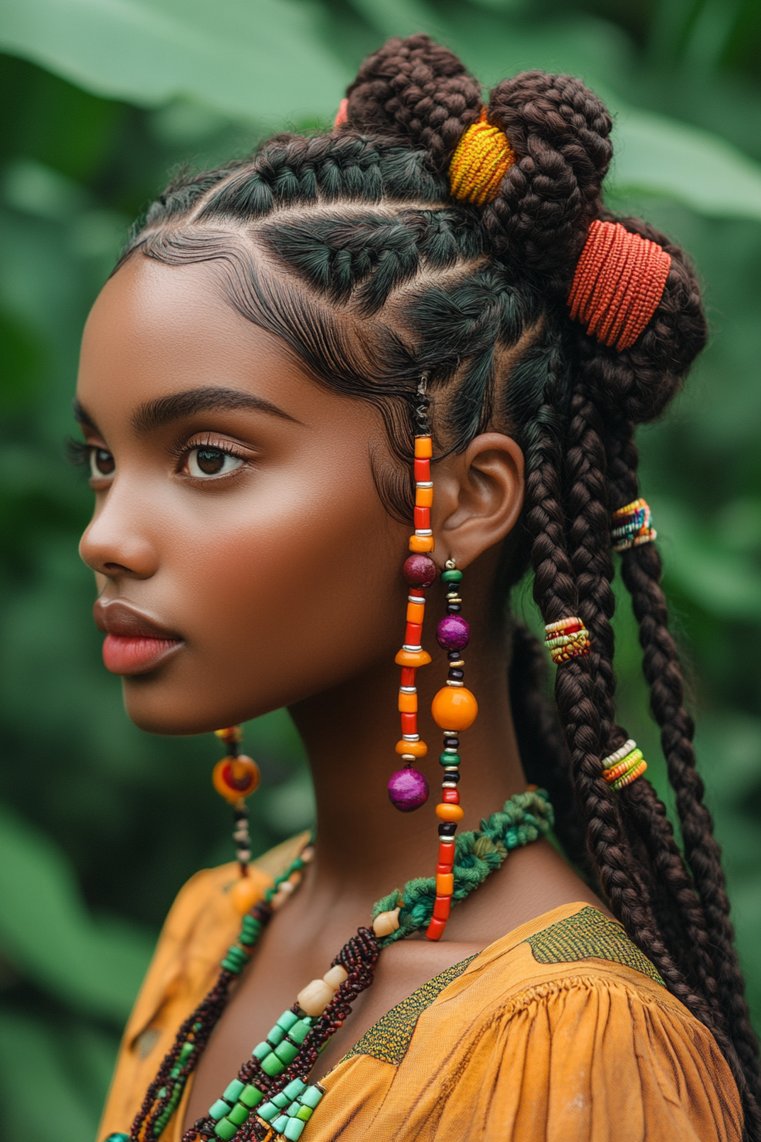 Fulani Braids With Curly Ends