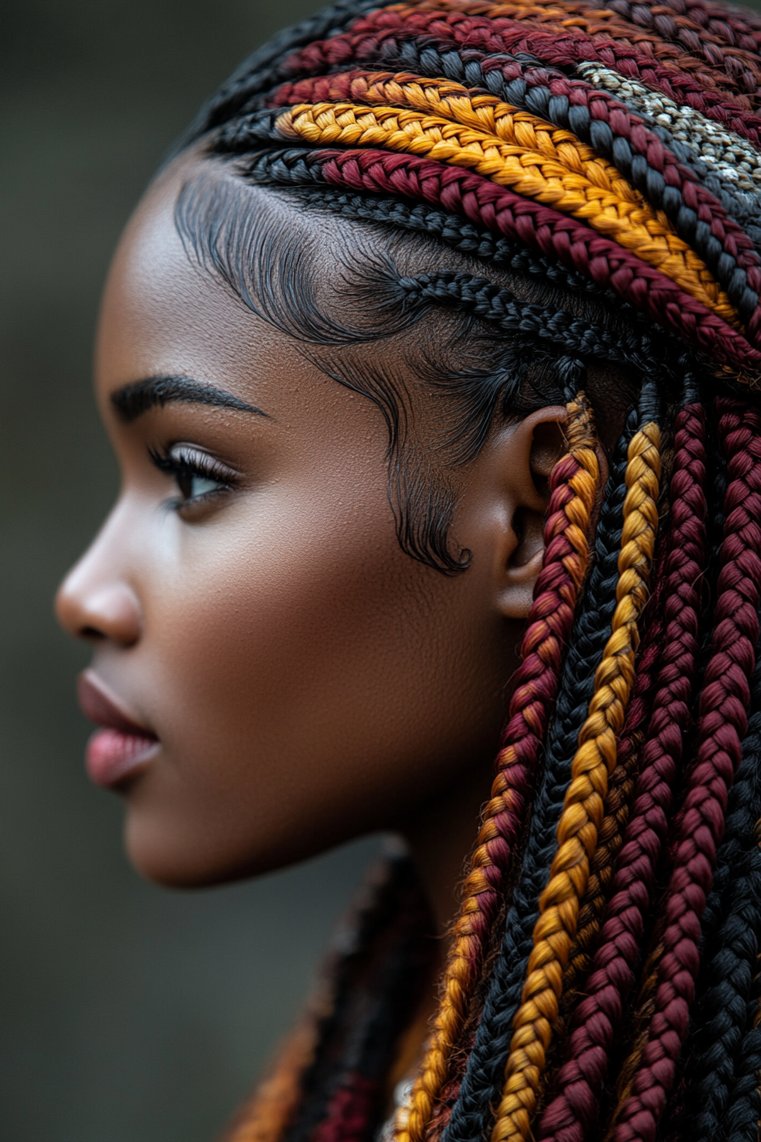 Fulani Braids With Ombre Colors