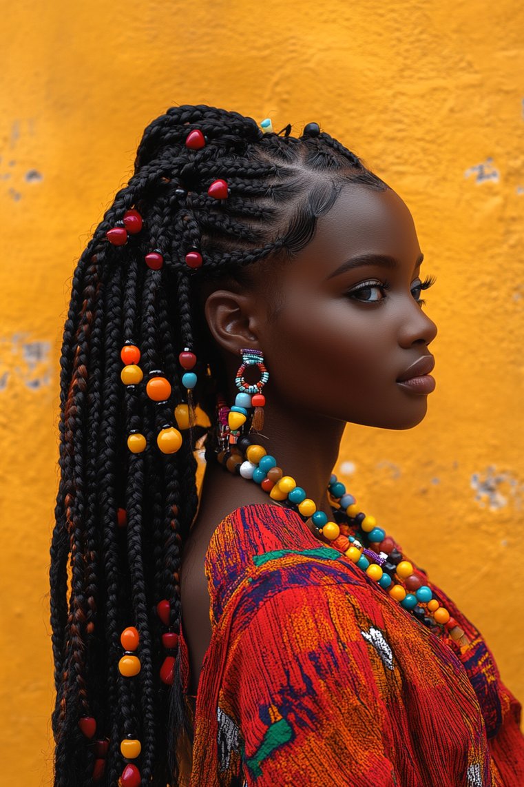 Fulani Braids With a Back Braid