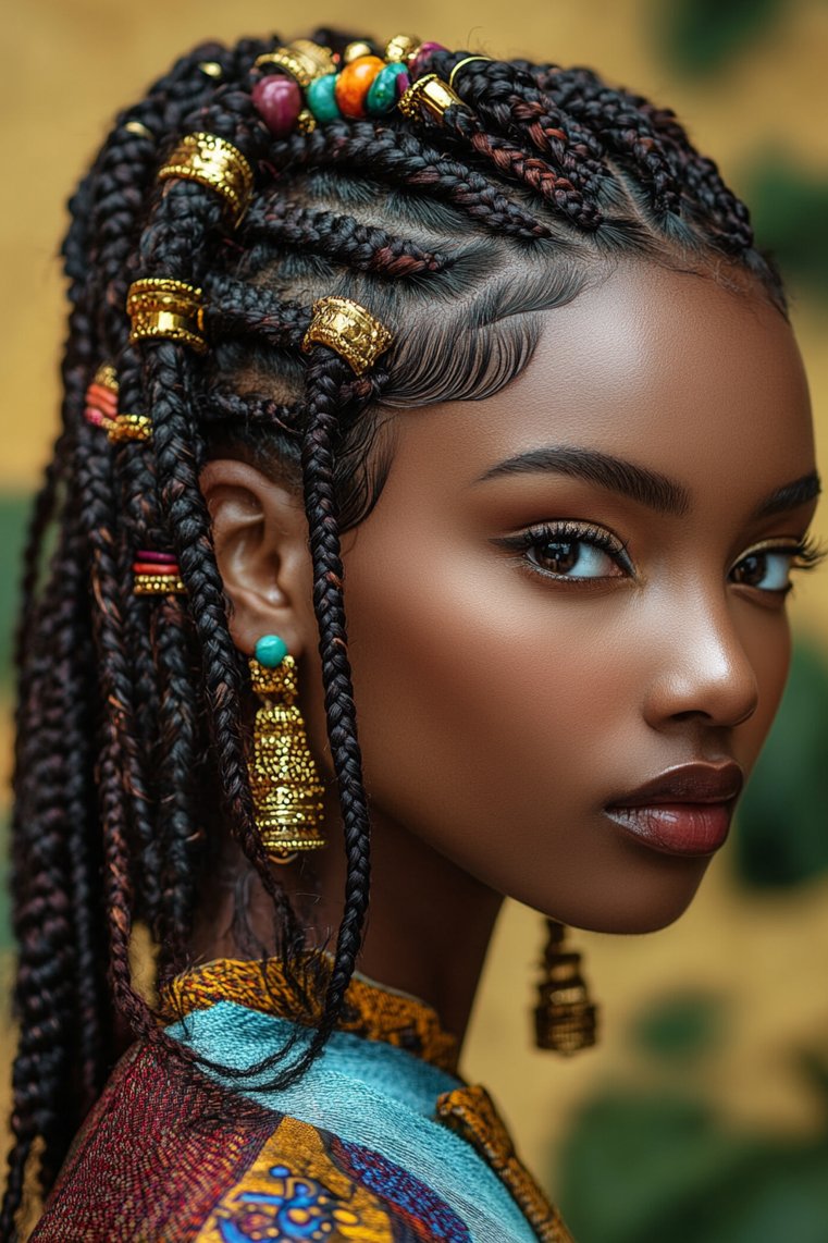 Fulani Braids With a Decorative Hairline