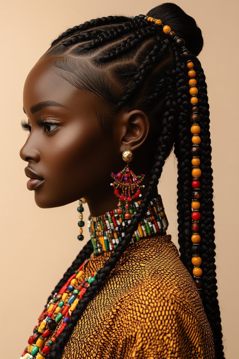 Fulani Braids With a Ponytail