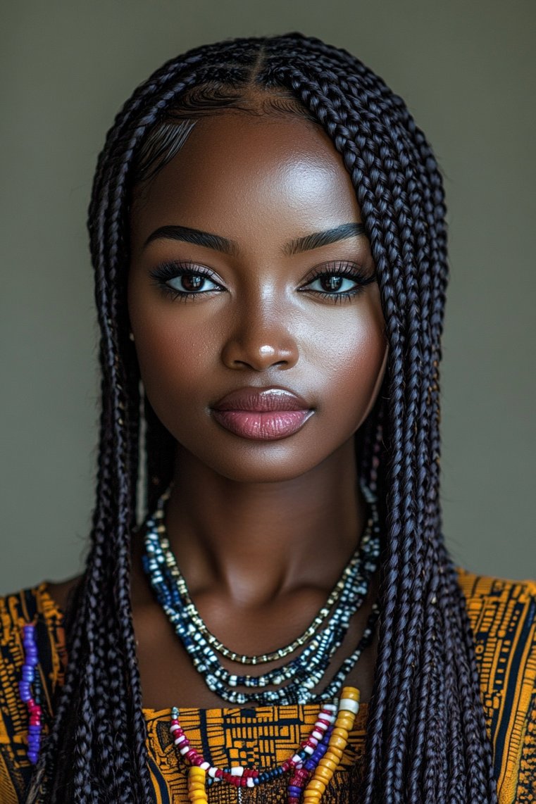 Fulani Braids With a Side Part