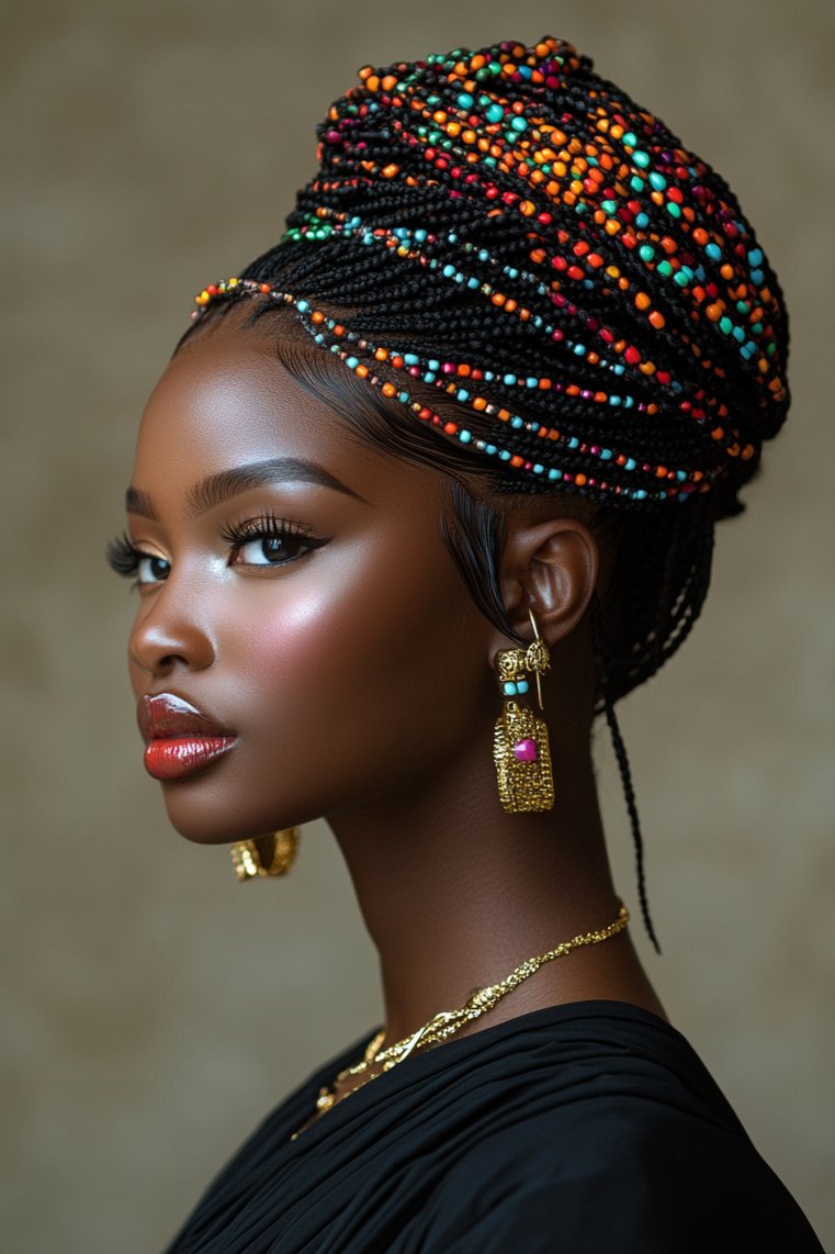 Fulani Braids in a Bun