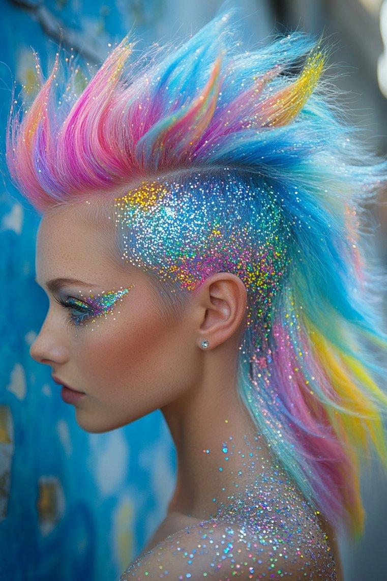 Funky Mohawk With Glitter