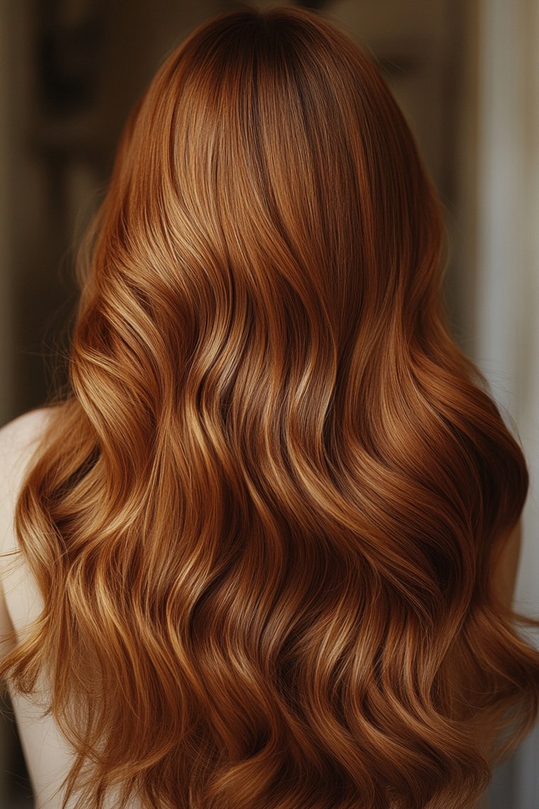 Glossy Caramel on Thick Hair