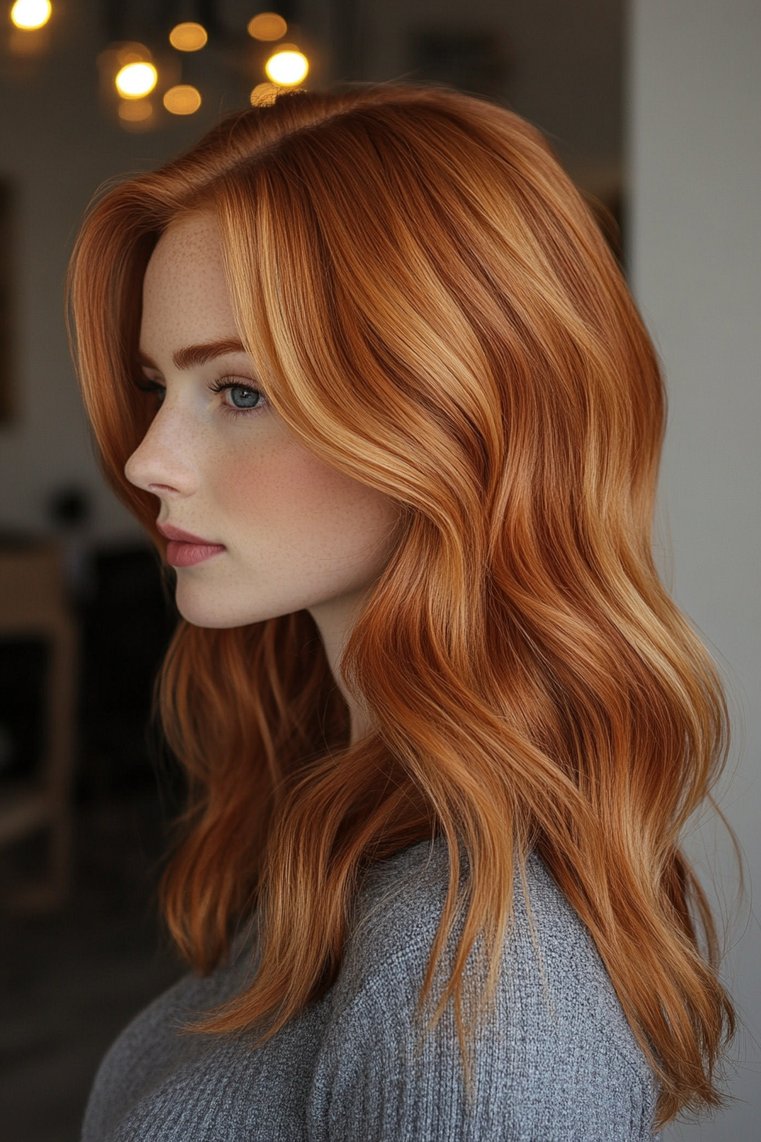 Glossy Strawberry Blonde Lob