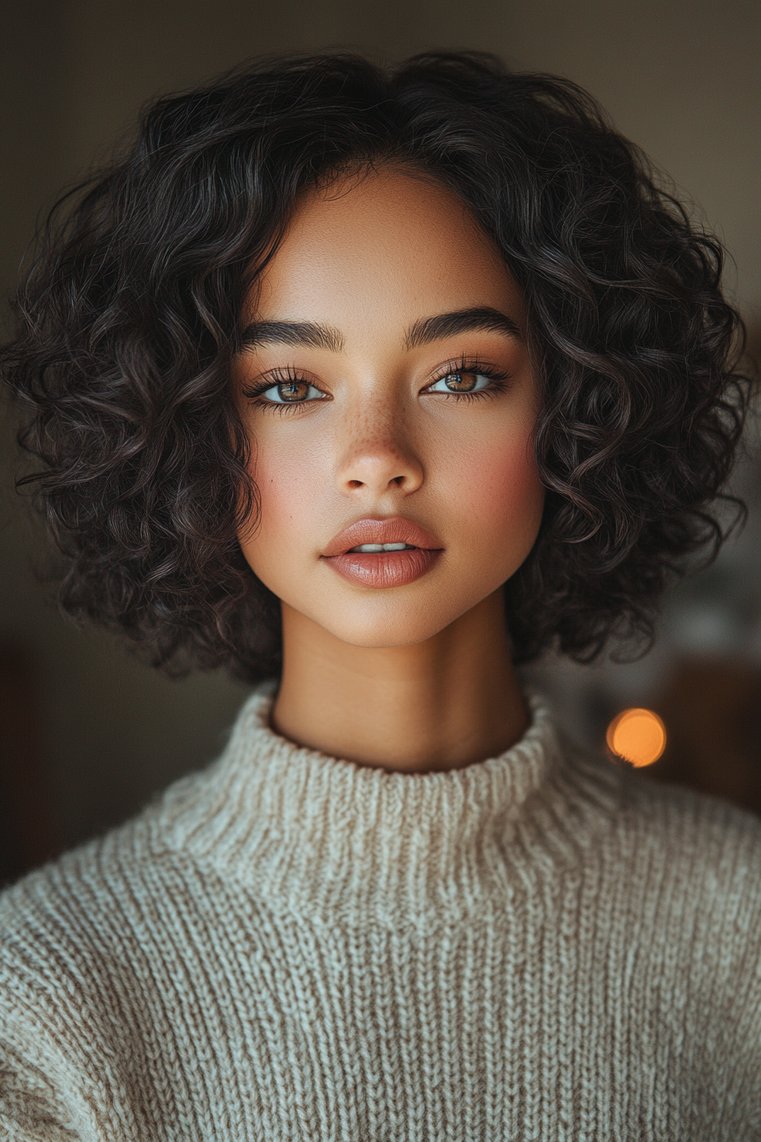 Gray Curly Bob