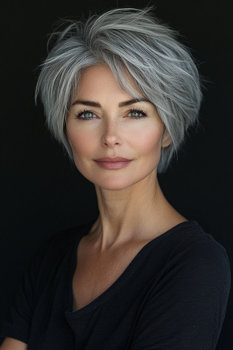 Gray Hair With Undercut