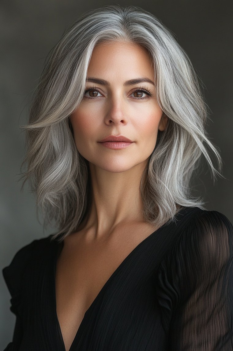 Gray Side-Parted Lob